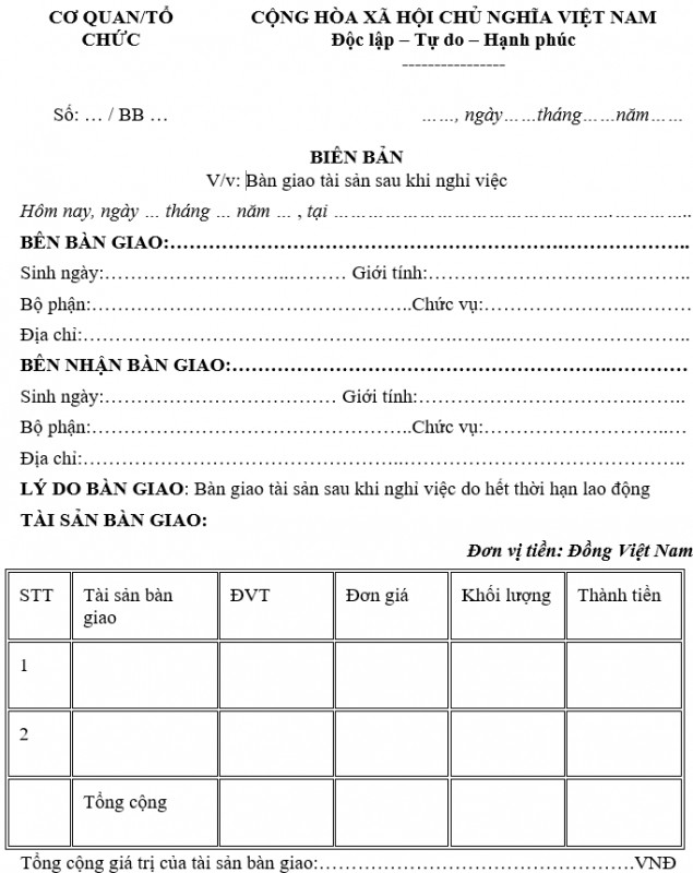 Mẫu Biên Bản Giao Nhận Máy Móc Thiết Bị Hướng Dẫn Và Mẫu Mẫu Biên Bản